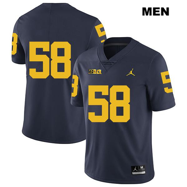 Men's NCAA Michigan Wolverines Mazi Smith #58 No Name Navy Jordan Brand Authentic Stitched Legend Football College Jersey QG25H78YD